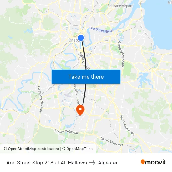 Ann Street Stop 218 at All Hallows to Algester map