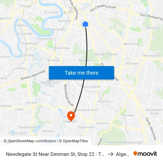 Newdegate St Near Denman St, Stop 22 - Temp Closure to Algester map