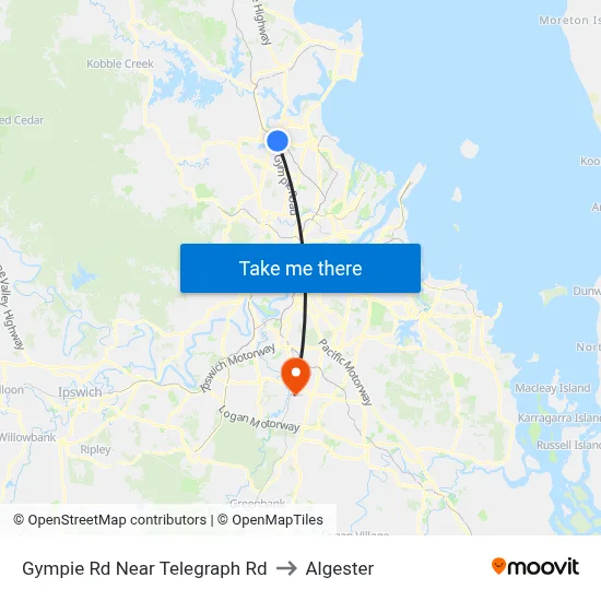 Gympie Rd Near Telegraph Rd to Algester map