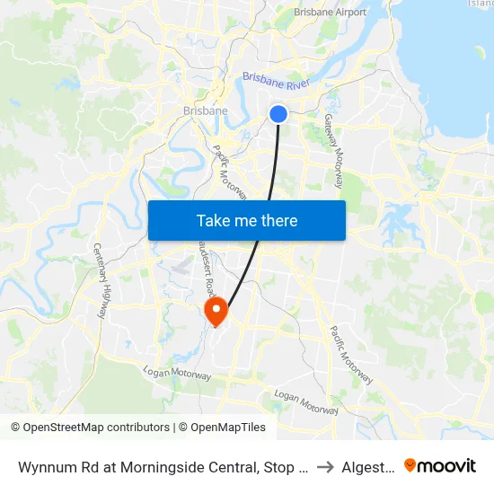 Wynnum Rd at Morningside Central, Stop 30 to Algester map