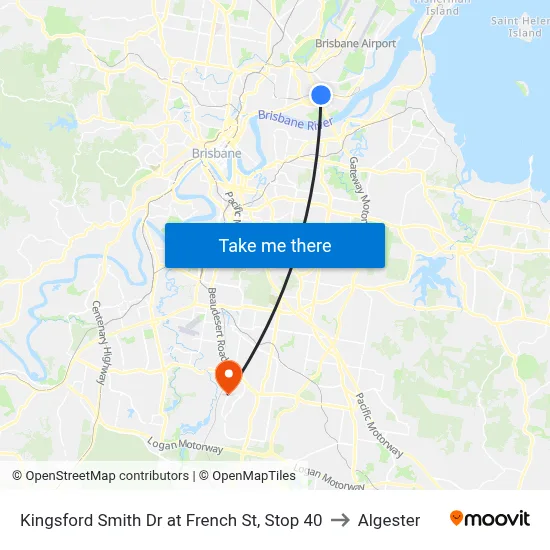 Kingsford Smith Dr at French St, Stop 40 to Algester map