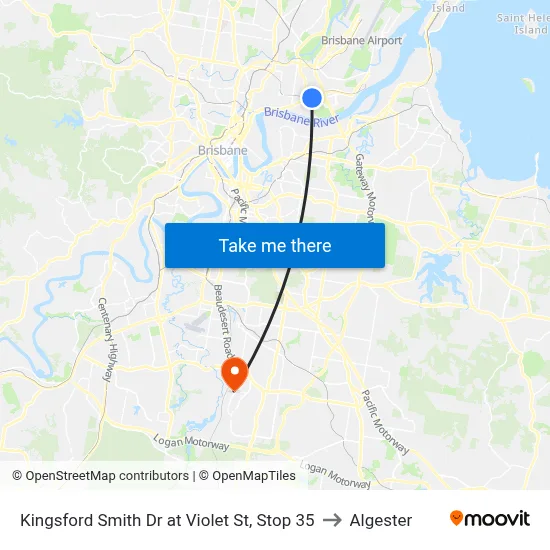 Kingsford Smith Dr at Violet St, Stop 35 to Algester map