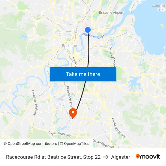 Racecourse Rd at Beatrice Street, Stop 22 to Algester map