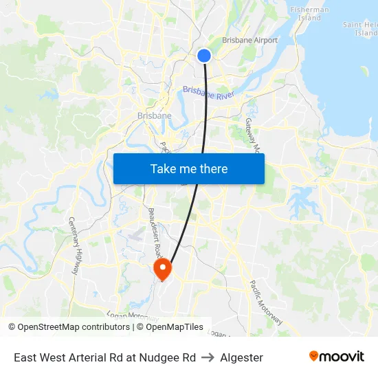 East West Arterial Rd at Nudgee Rd to Algester map