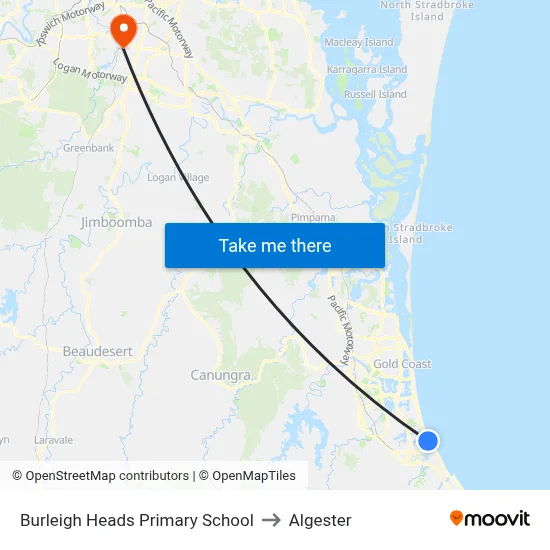 Burleigh Heads Primary School to Algester map