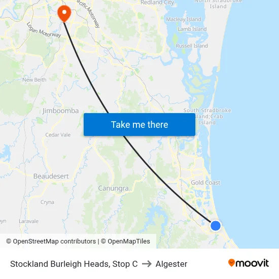 Stockland Burleigh Heads, Stop C to Algester map