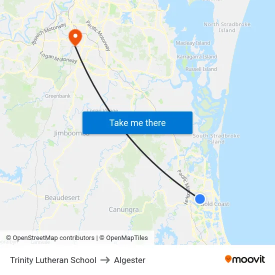 Trinity Lutheran School to Algester map