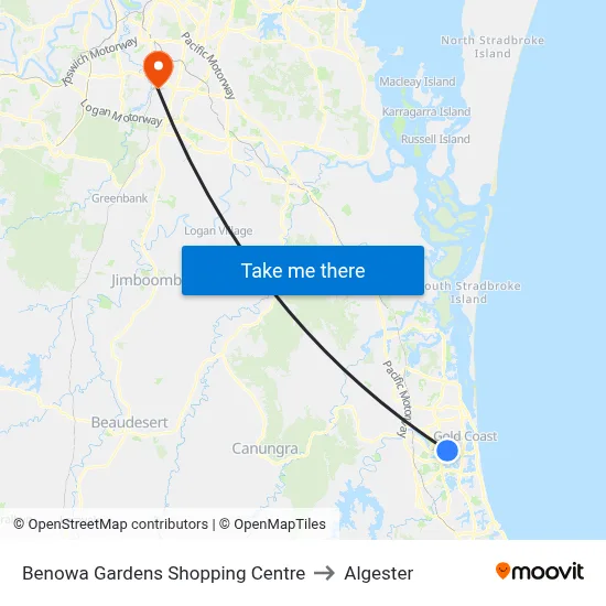 Benowa Gardens Shopping Centre to Algester map