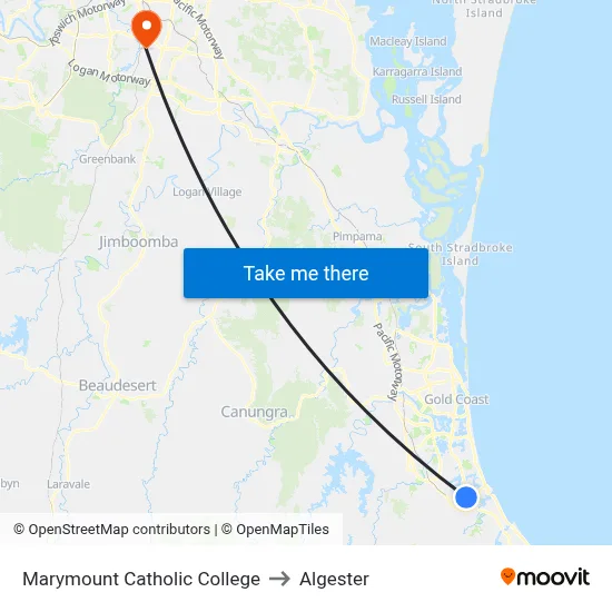 Marymount Catholic College to Algester map