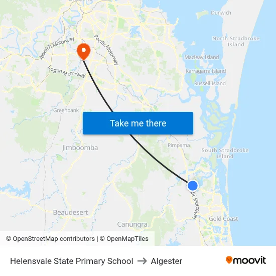 Helensvale State Primary School to Algester map