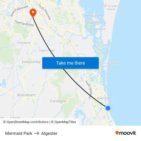 Mermaid Park to Algester map
