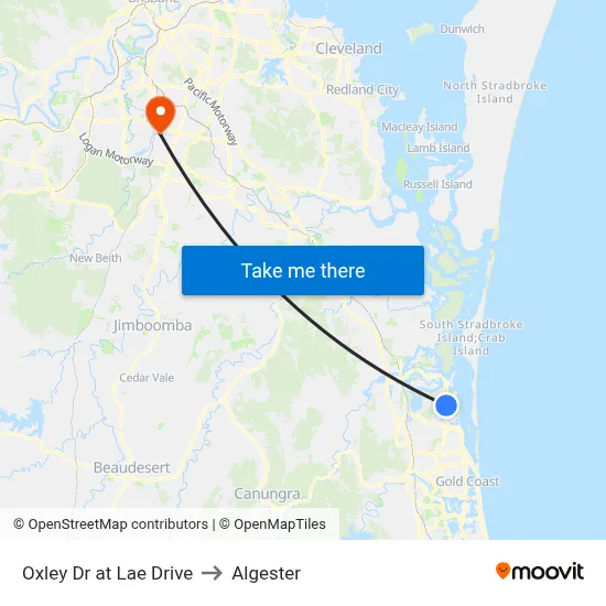 Oxley Dr at Lae Drive to Algester map