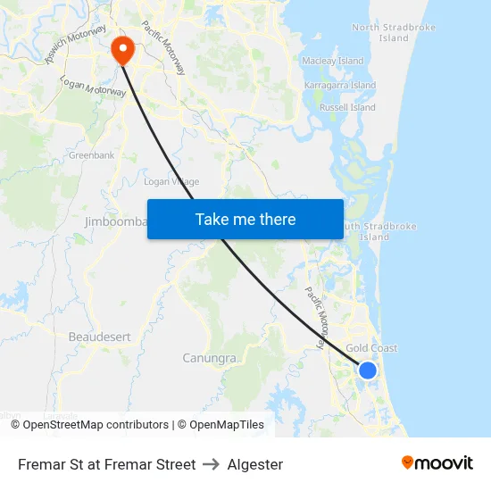 Fremar St at Fremar Street to Algester map