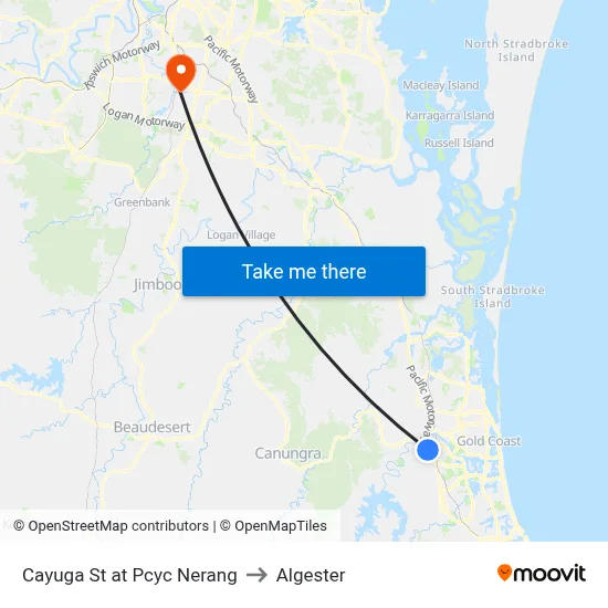 Cayuga St at Pcyc Nerang to Algester map