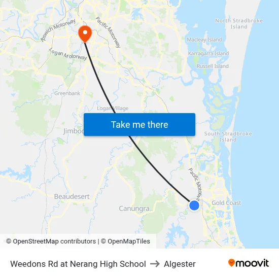 Weedons Rd at Nerang High School to Algester map