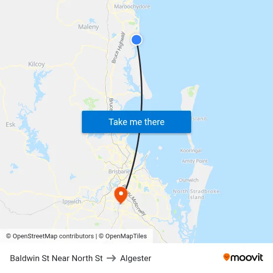 Baldwin St Near North St to Algester map