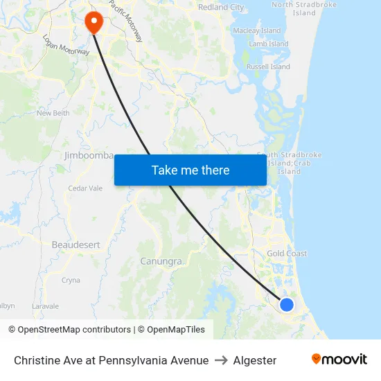 Christine Ave at Pennsylvania Avenue to Algester map