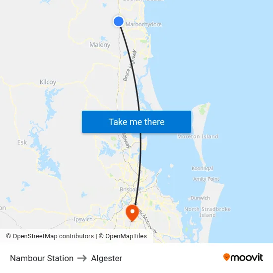 Nambour Station to Algester map