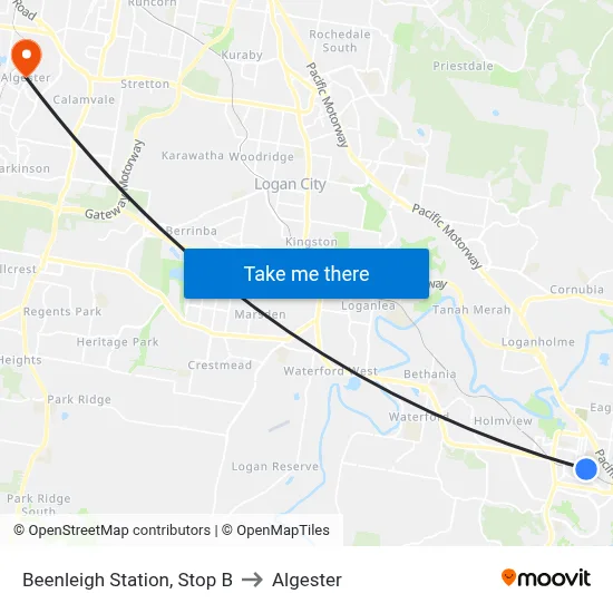 Beenleigh Station, Stop B to Algester map