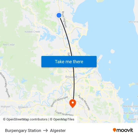 Burpengary Station to Algester map