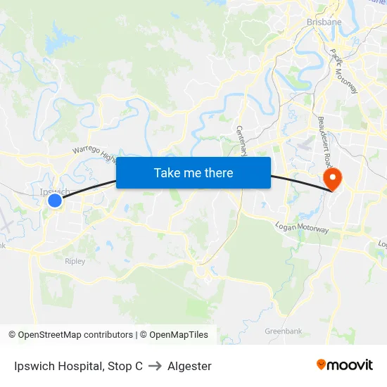 Ipswich Hospital, Stop C to Algester map