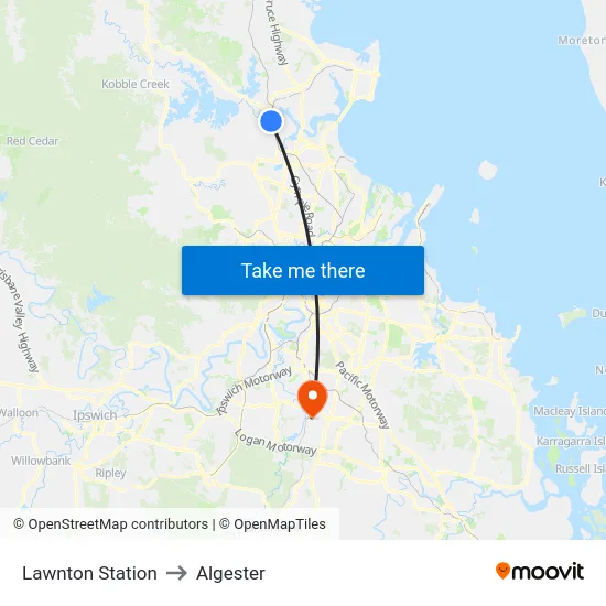 Lawnton Station to Algester map