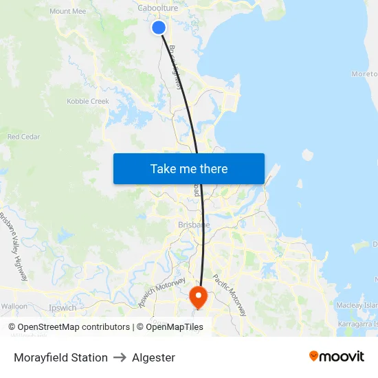 Morayfield Station to Algester map