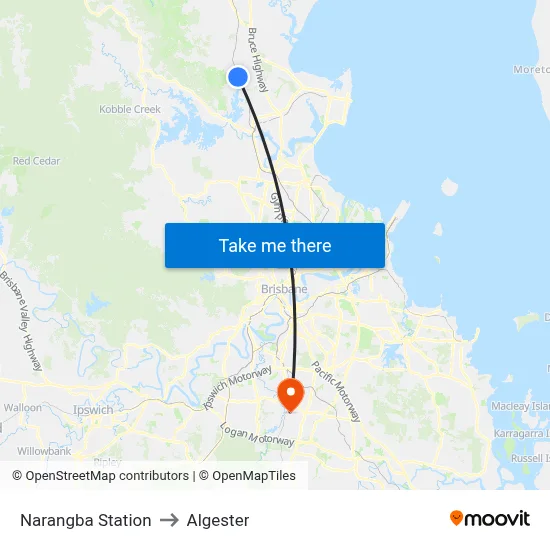 Narangba Station to Algester map