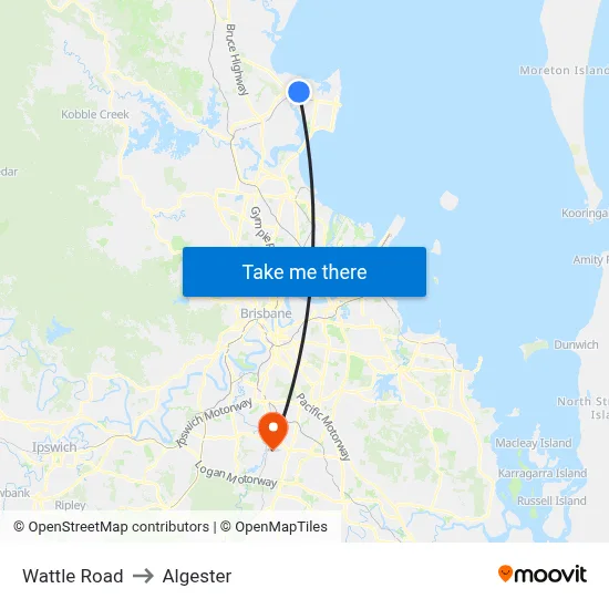 Wattle Road to Algester map