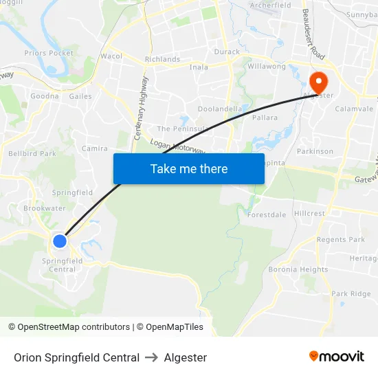Orion Springfield Central to Algester map