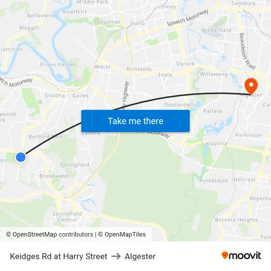 Keidges Rd at Harry Street to Algester map
