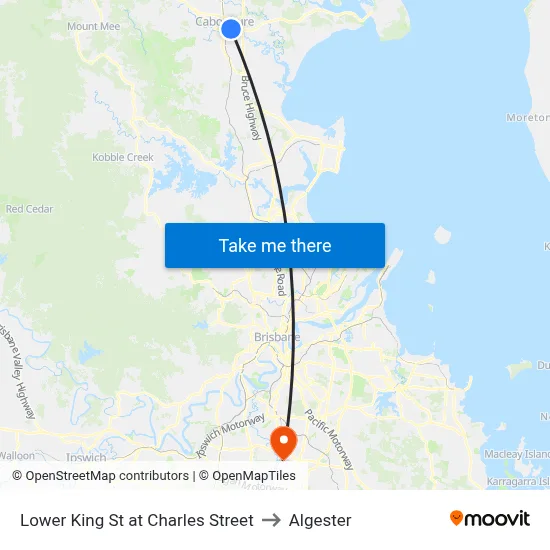 Lower King St at Charles Street to Algester map