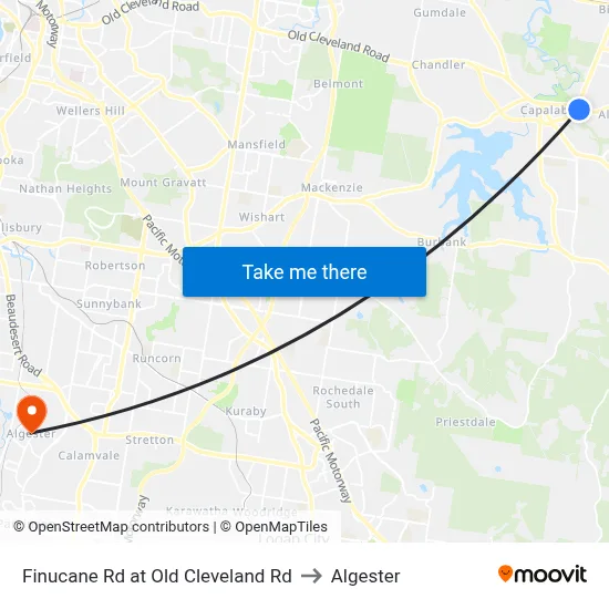 Finucane Rd at Old Cleveland Rd to Algester map