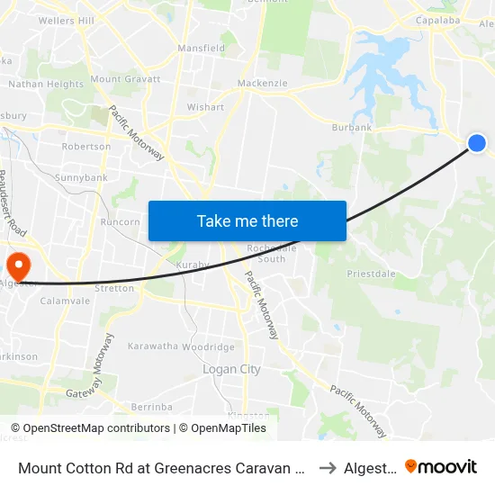 Mount Cotton Rd at Greenacres Caravan Park to Algester map