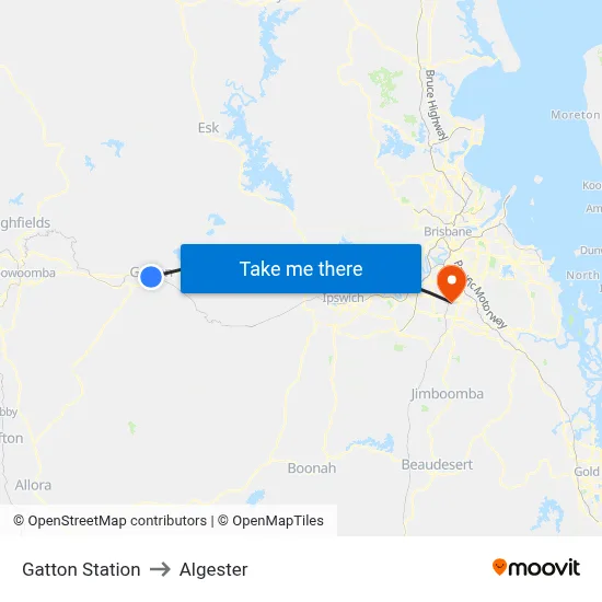 Gatton Station to Algester map