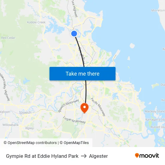 Gympie Rd at Eddie Hyland Park to Algester map