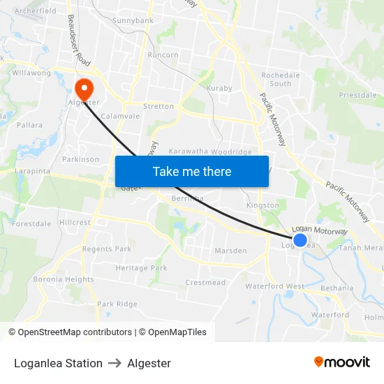 Loganlea Station to Algester map
