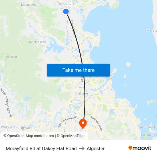 Morayfield Rd at Oakey Flat Road to Algester map