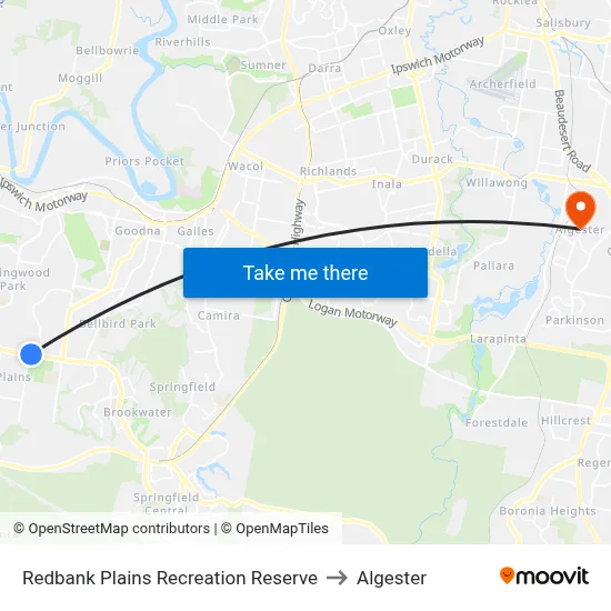 Redbank Plains Recreation Reserve to Algester map