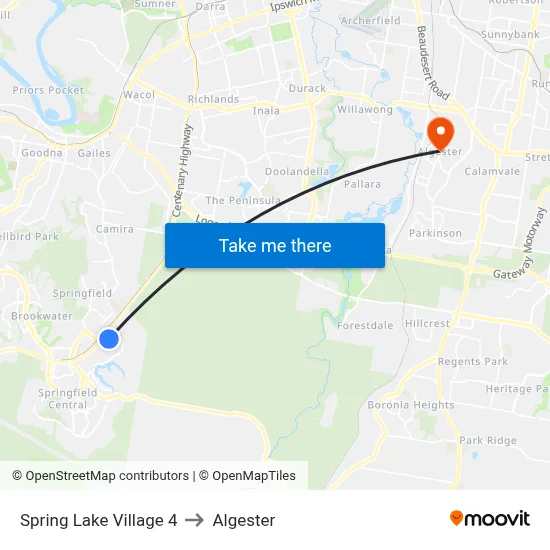 Spring Lake Village 4 to Algester map