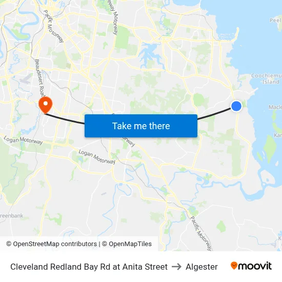 Cleveland Redland Bay Rd at Anita Street to Algester map
