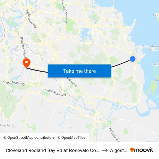 Cleveland Redland Bay Rd at Rosevale Court to Algester map