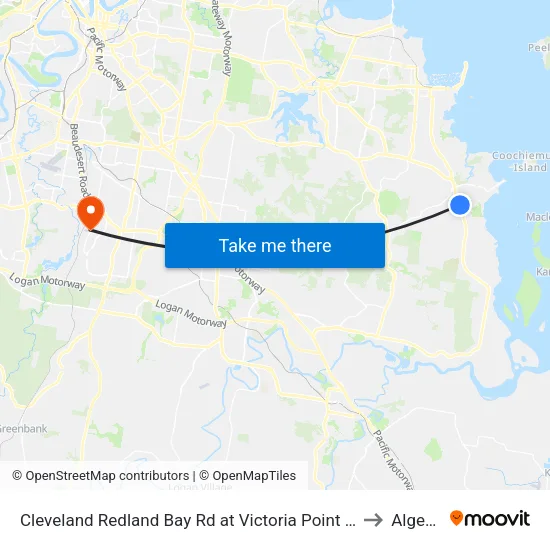 Cleveland Redland Bay Rd at Victoria Point High School to Algester map