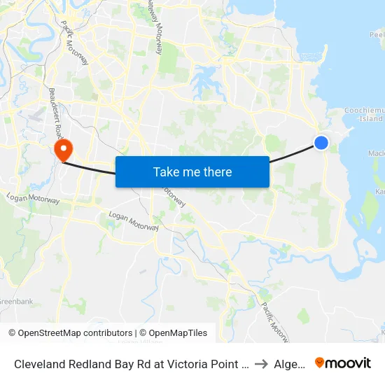 Cleveland Redland Bay Rd at Victoria Point High School to Algester map