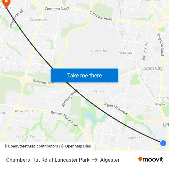 Chambers Flat Rd at Lancaster Park to Algester map