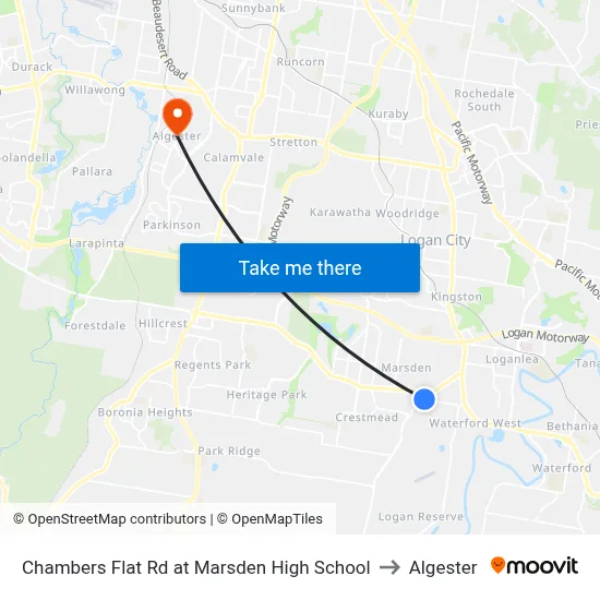 Chambers Flat Rd at Marsden High School to Algester map