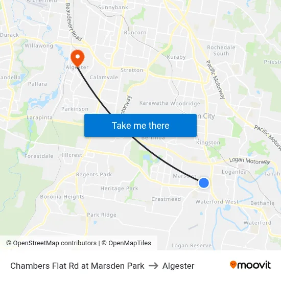 Chambers Flat Rd at Marsden Park to Algester map