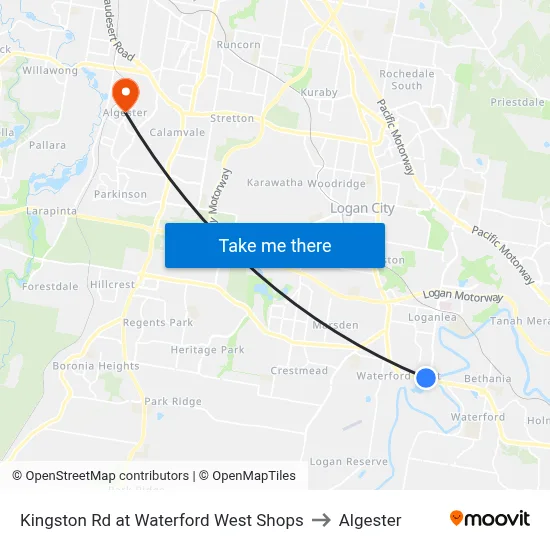 Kingston Rd at Waterford West Shops to Algester map