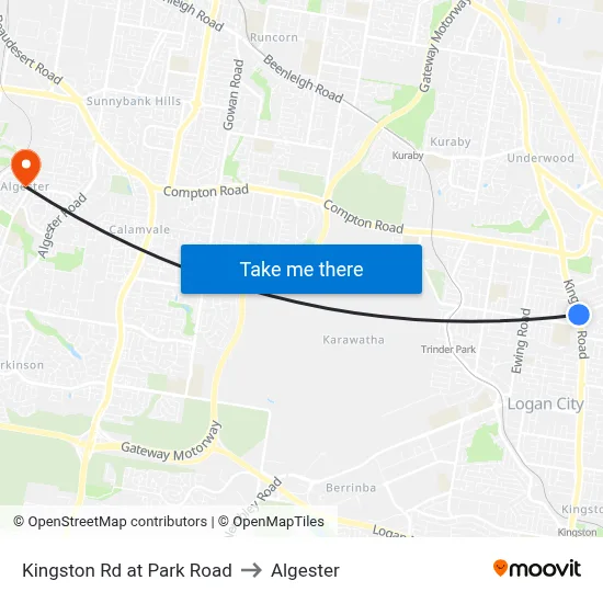 Kingston Rd at Park Road to Algester map