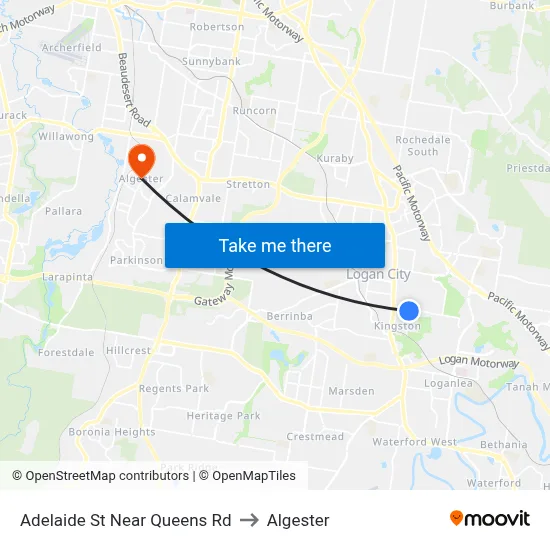 Adelaide St Near Queens Rd to Algester map